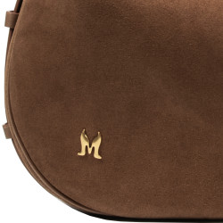 Geanta dama de mana 038g suede maro inchis