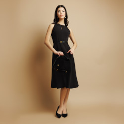 Geanta dama de mana 037g suede negru lifestyle