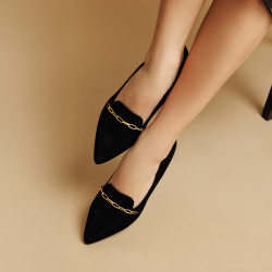 Női balerinák 1327 fekete velúr lifestyle