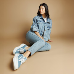 Pantofi sport dama 6089 jeans bleu combinat lifestyle