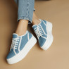 Pantofi sport dama 6089 jeans bleu combinat lifestyle