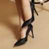 Pantofi eleganti dama 1330 croco negru