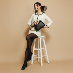 Elegáns női cipő 1332 fekete velúr kombinált lifestyle