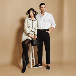 Elegáns női cipő 1332 fekete velúr kombinált lifestyle