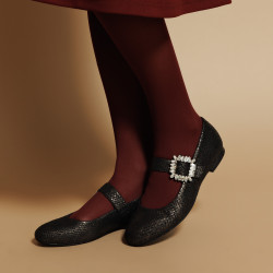 Női balerinák 1314 nyomott fekete lifestyle