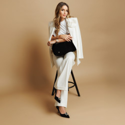 Elegáns női cipő 1318 fekete velúr lifestyle