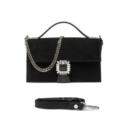Geanta dama de mana 039g 01 negru velur
