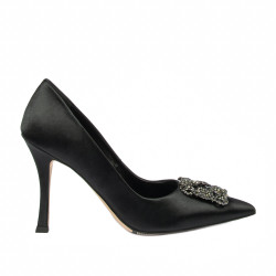 Pantofi eleganti dama 1339 satin negru