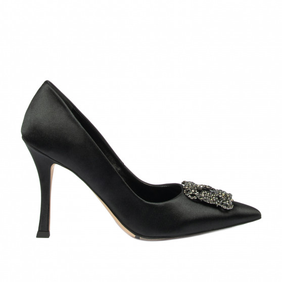 Pantofi eleganti dama 1339 satin negru