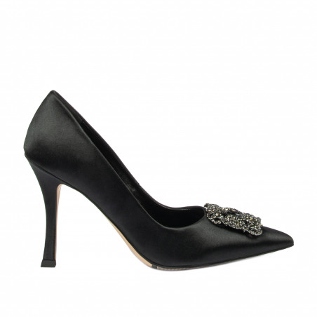 Pantofi eleganti dama 1339 satin negru