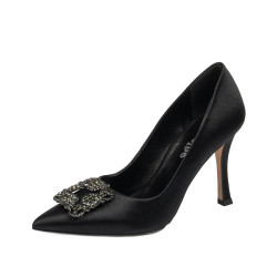 Pantofi eleganti dama 1339 satin negru