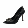 Pantofi eleganti dama 1339 satin negru