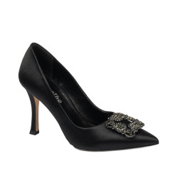 Pantofi eleganti dama 1339 satin negru