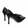 Pantofi eleganti dama 1339 satin negru