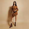 Geanta dama de mana 038g suede maro