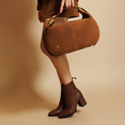 Geanta dama de mana 038g suede maro