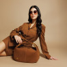 Geanta dama de mana 038g suede maro