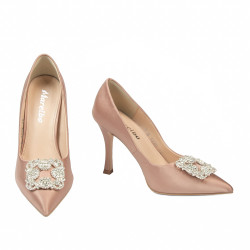 Pantofi eleganti dama 1339 satin nude