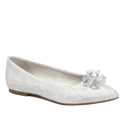 Balerini dama 1354 satin alb