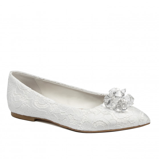 Balerini dama 1354 satin alb Balerini dama 1354 satin alb