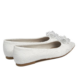 Női balerinacipő 1354 fehér szatén