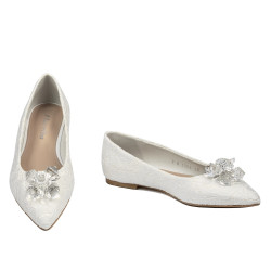 Női balerinacipő 1354 fehér szatén
