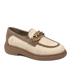 Pantofi casual dama 6092 rafie bej combinat