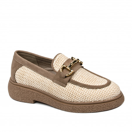 Pantofi casual dama 6092 rafie bej combinat