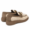 Női alkalmi cipők 6092 bézs raffia kombináció