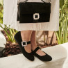 Balerini dama 1314 negru velur lifestyle
