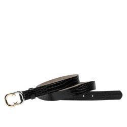 Női öv 37-1m krokodil lakk fekete