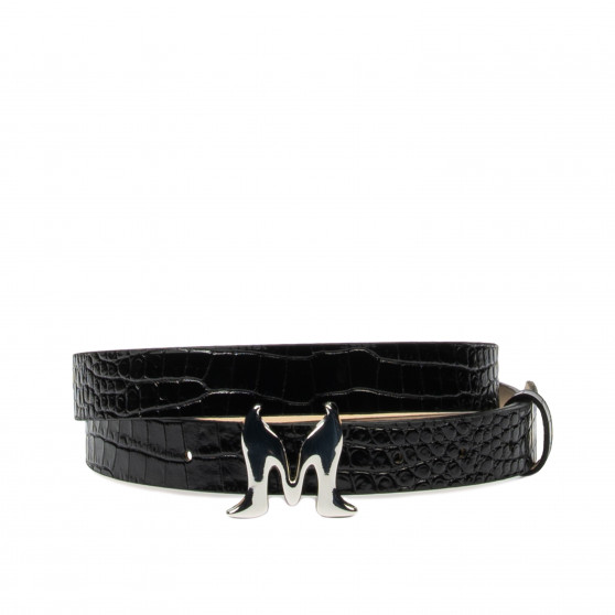 Női öv 41-1m krokodil lakk fekete