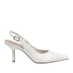 Női szandál 1353 fehér szatén