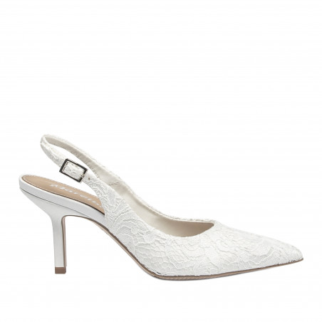 Női szandál 1353 fehér szatén