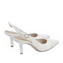 Női szandál 1353 fehér szatén