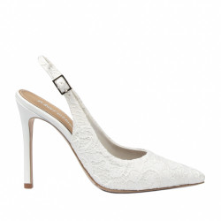 Női szandál 1352 fehér szatén