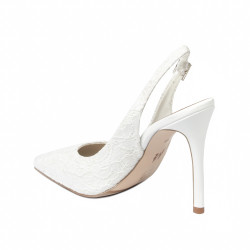Sandale dama 1352 satin alb