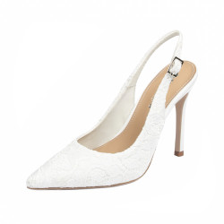 Női szandál 1352 fehér szatén