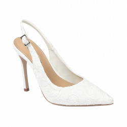 Női szandál 1352 fehér szatén