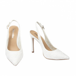 Sandale dama 1352 satin alb