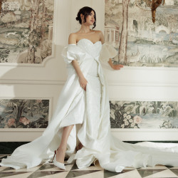 Női szandál 1352 fehér szatén lifestyle