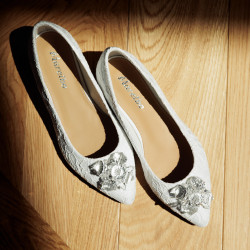 Női balerinacipő 1354 fehér szatén lifestyle