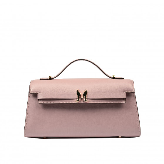 Női válltáska 041g púder rózsaszín saffiano