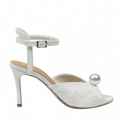 Sandale dama 1351 satin alb