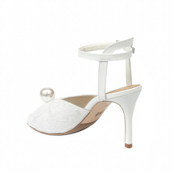 Sandale dama 1351 satin alb