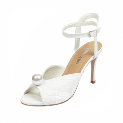 Sandale dama 1351 satin alb