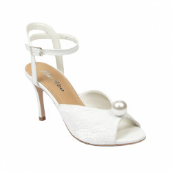 Sandale dama 1351 satin alb