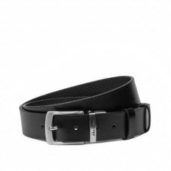 Curea barbati 71b negru lucios+negru perforat