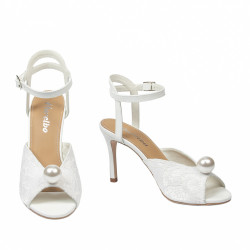 Sandale dama 1351 satin alb