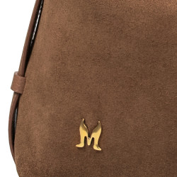 Geanta dama de mana 037g suede maro